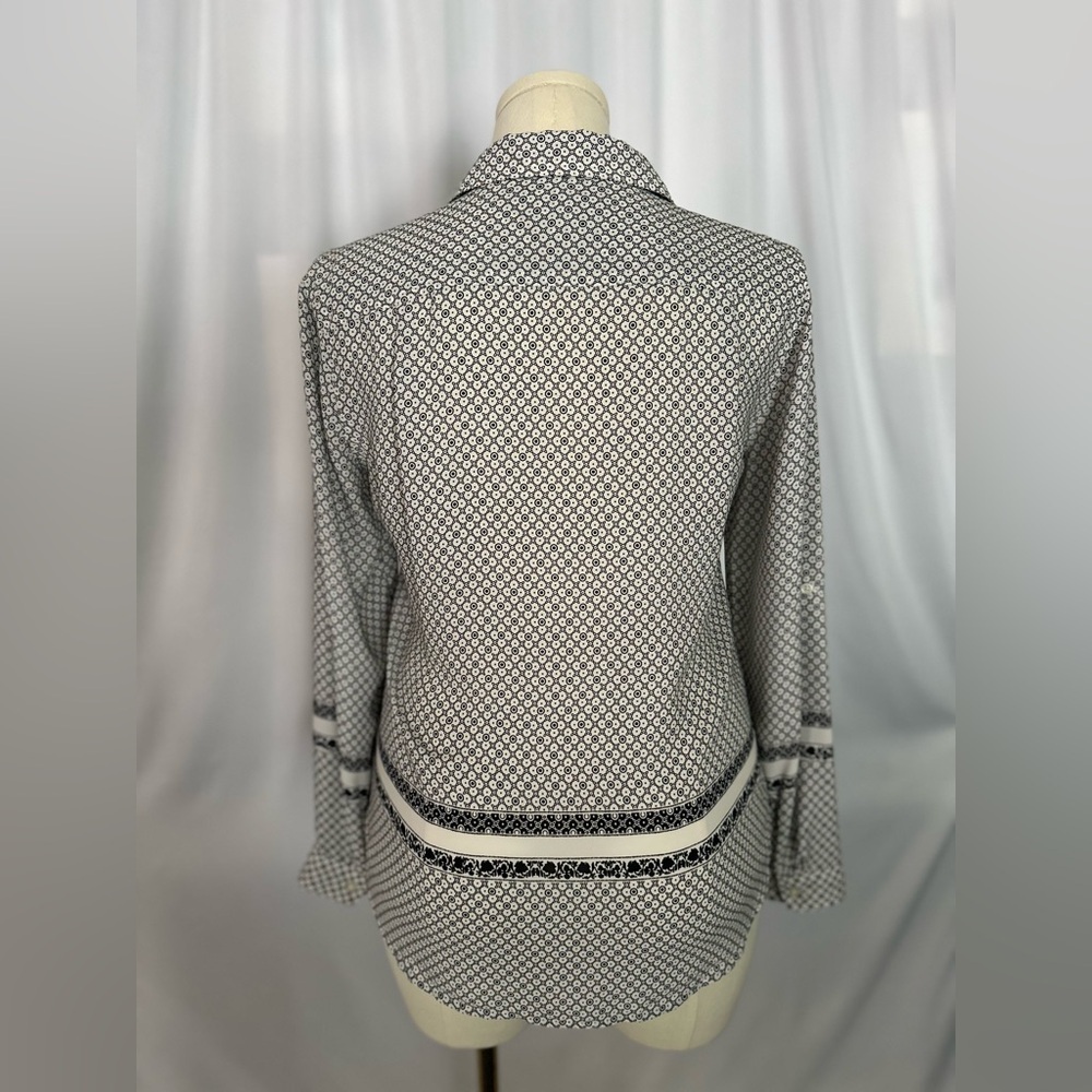 Loft Black & White Printed Women's Blouse (638) - Picture 4 of 15
